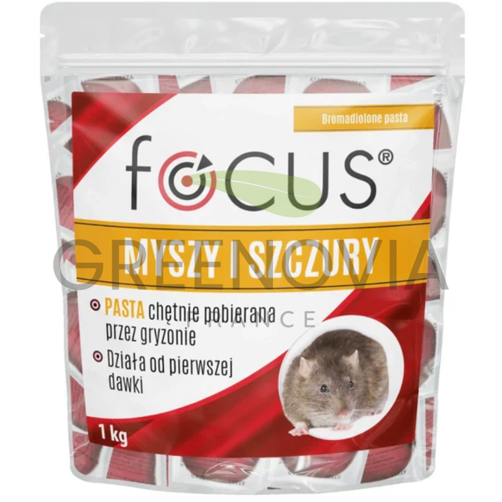 FOCUS Granulé Rodenticide Souris & Rats – Appât Anticoagulant 1kg
