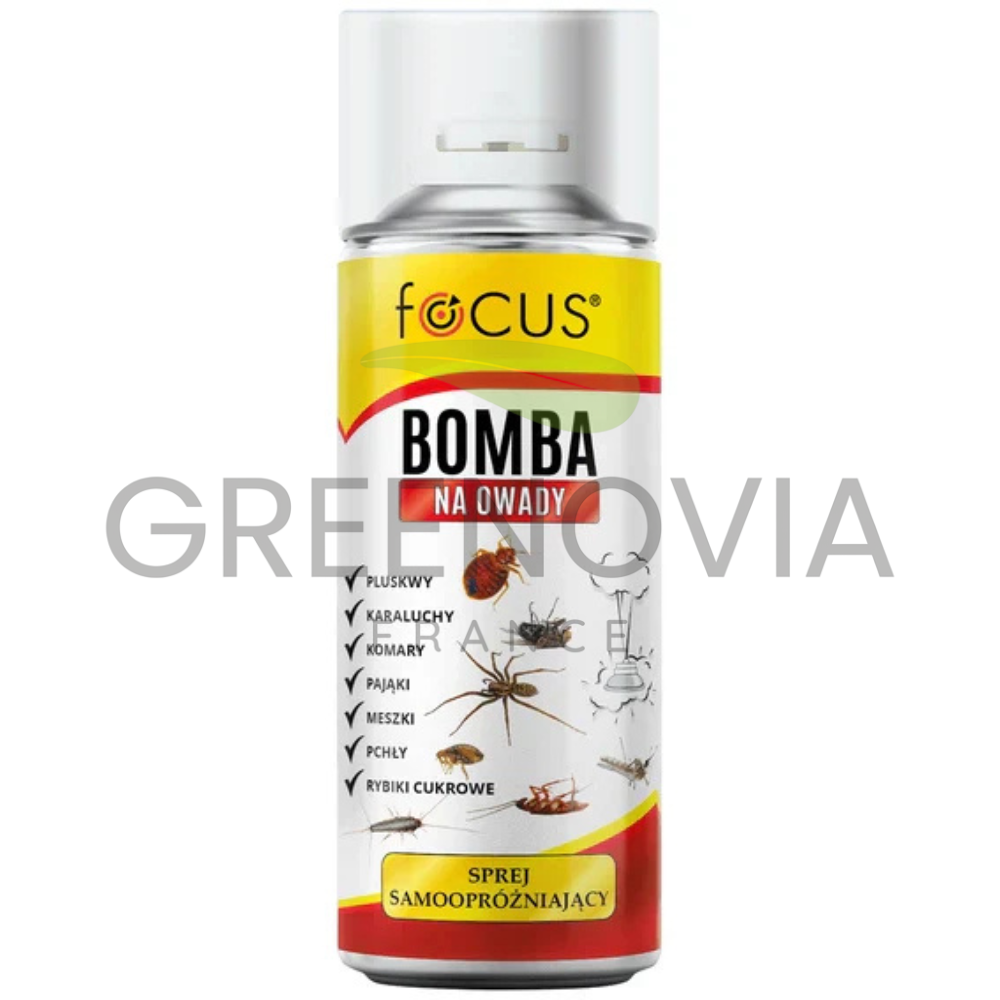 Focus Bombe insecticide 400ml – Spray auto-vidant pour traitement total des insectes