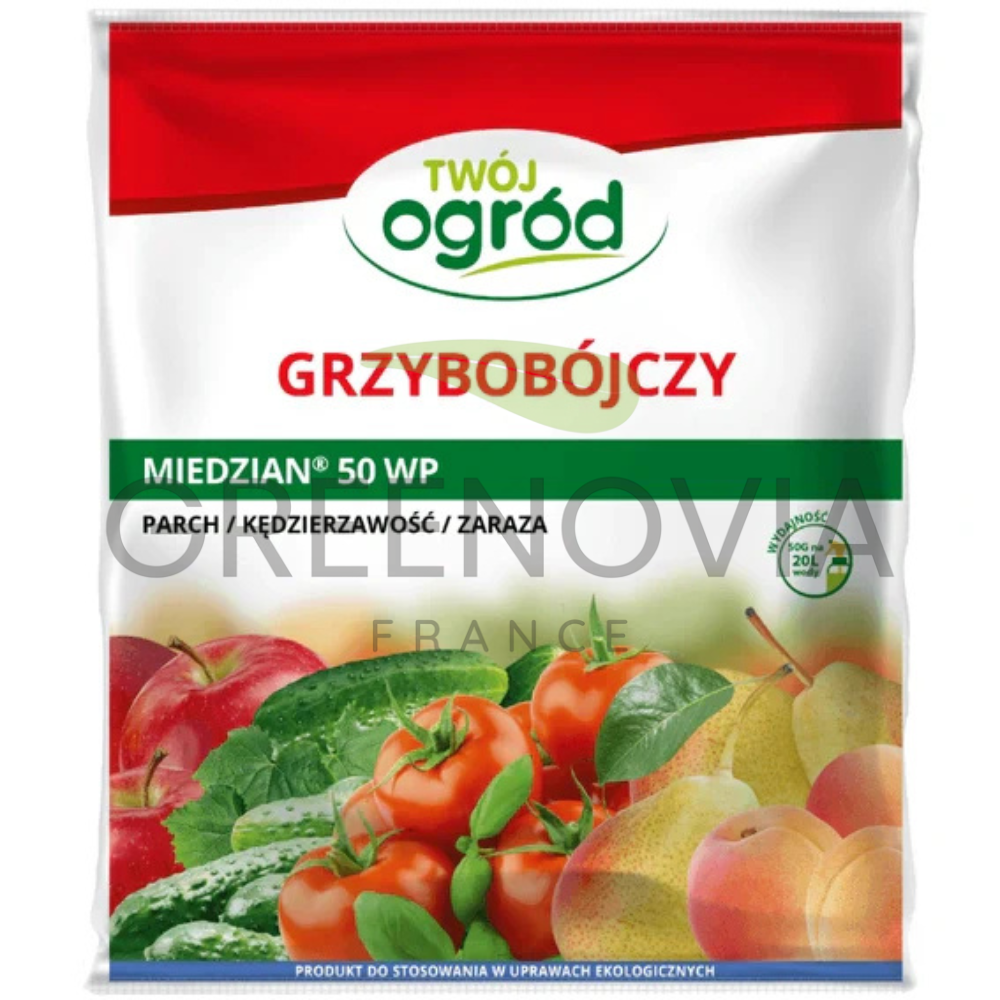 Miedzian 50 WP 100g (Oxychlorure de cuivre) – Fongicide cuivre pour potager et verger